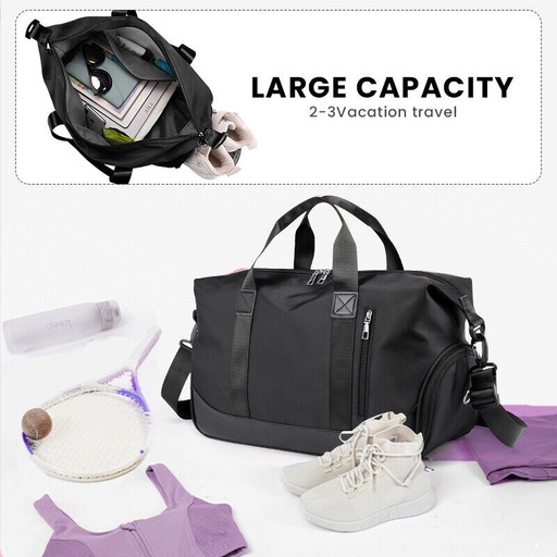price 18.7usd weight 500g Men Women Gym Duffle Bag Waterproof Large Weekend Travel Sport Holdall Luggage