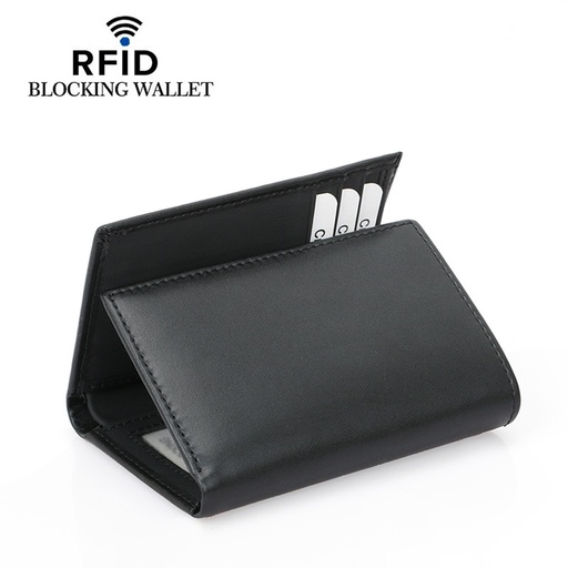 RFID three fold multi slot men's wallet