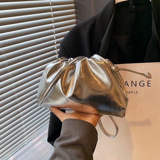 Price 6.24 USD-Weight 370g Advanced Texture Silver Dumpling Bag Fashion Shoulder Bag