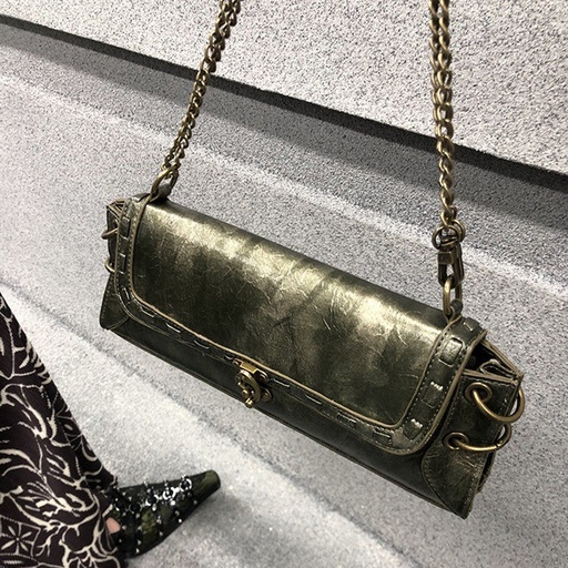 Price 5.31USD - Weight 270g Design One-shoulder Lock Bronze Gold Crossbody Bag