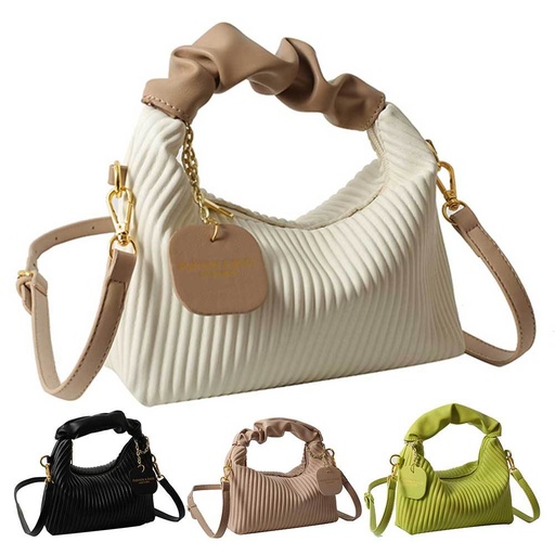 Price 4.92 USD - 220g Weight - Women Fashion Crossbody Bag PU Leather Pleated Cloud Small Tote Bags Casual Simple Elegant Temperament Messenger Bags