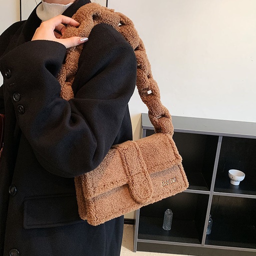 Price 8.08usd weight 490g Bag Woman New Senior Texture Plush One Shoulder Small Square Bag