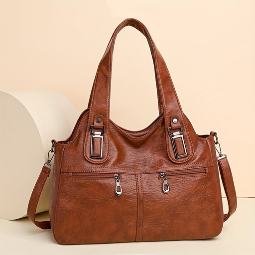 Retro PU Dark Total bag, Multi-Cell Forest bag, Women's Large Capacity Crossbody bag