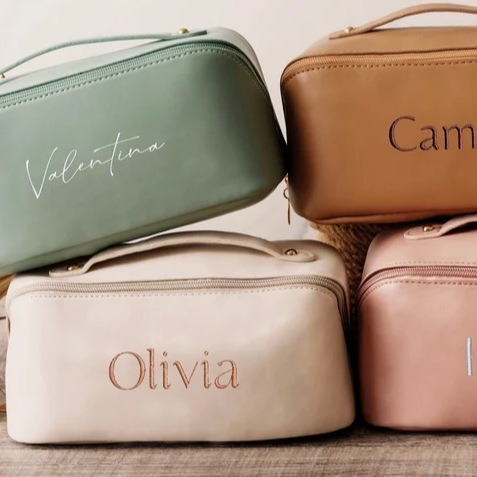 Embroidered personalized makeup bag, travel makeup bag, large capacity high-end makeup bag, wash bag