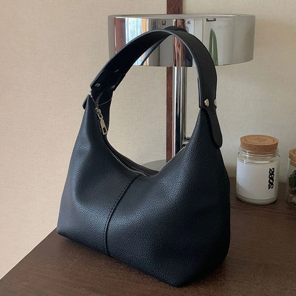 Frauen Vintage Achsel Tasche Pu Leder weiche Hobo Umhängetaschen neue einfarbige lässige Achsel Handtasche Mädchen Outdoor tägliche Einkaufstasche