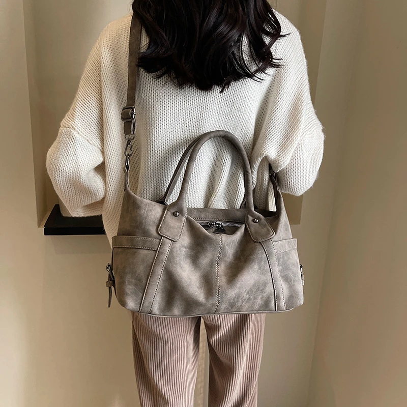 Retro Design Pu Leder Umhängetaschen für Frauen koreanische Mode Hoch leistungs Achsel Tasche weibliche Umhängetasche Tragetaschen Handtaschen