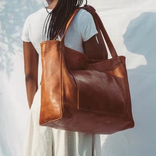 rauen Retro Große Handtasche Damen Schulter Tote Weiche PU Leder Arbeit CasuJY