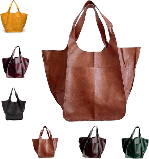 MUGUOY Soft Crossbody Oversized Bag, Oversized Weekender Handbags for Women, PU Leather Satchel Shoulder Bags, Purse, for Travel, Shopping, Working.