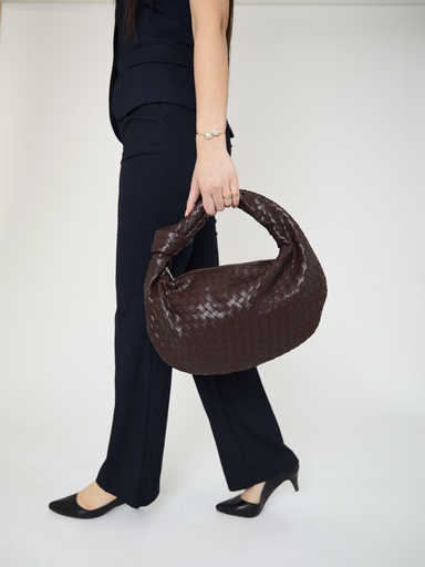 Medium Everyday Leather Bag  Dark Brown