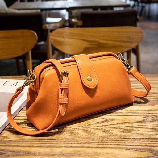 Retro Handmade Soft Mouth Gold Bag Doctor's Bag Clip Bag Leisure Mini Crossbody Small Bag