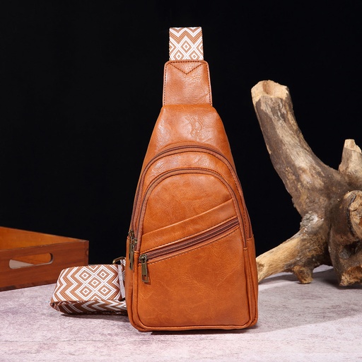 Retro Leisure Fashion Chest Bag Solid Women's Crossbody Bag Bohemian Waistpack