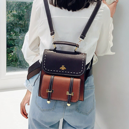 Bee Design Backpack Crossbody Bag